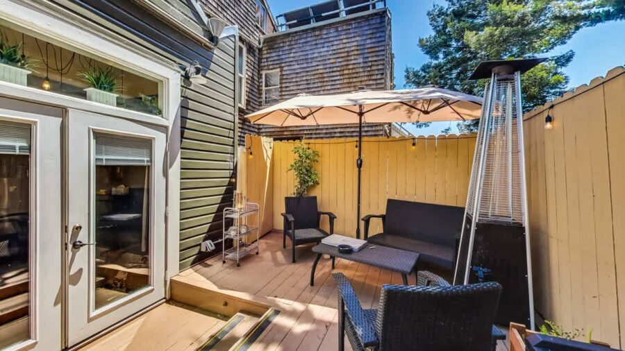 Kick off your shoes and stay awhile!  Smoking and vaping are allowed on this back patio.  420 Friendly. 