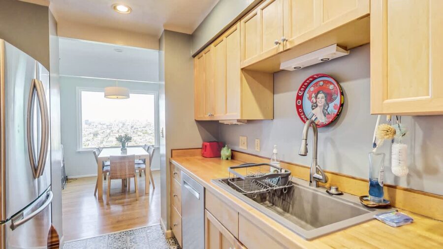 While cooking in the kitchen, don't get distracted by the view!