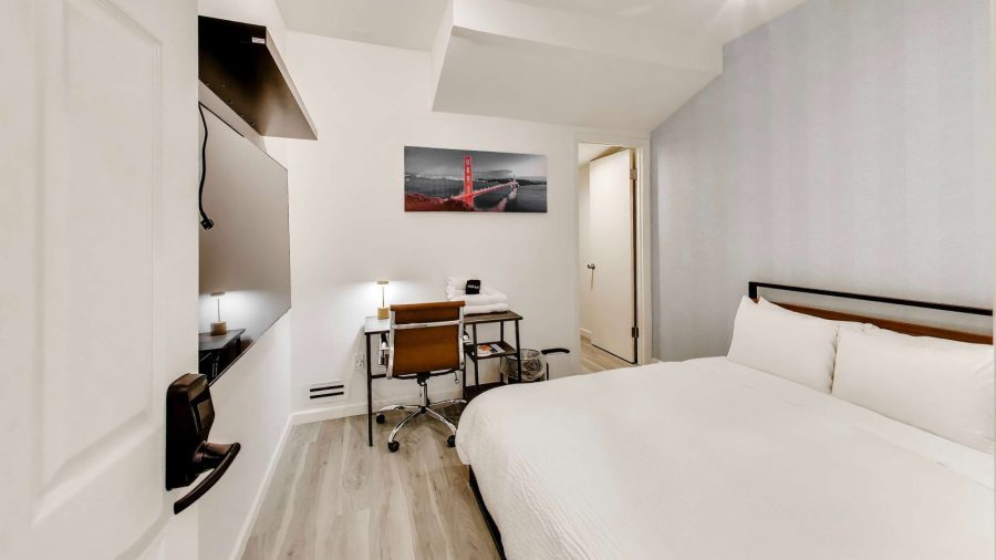 Small bedroom with large walk-in closet