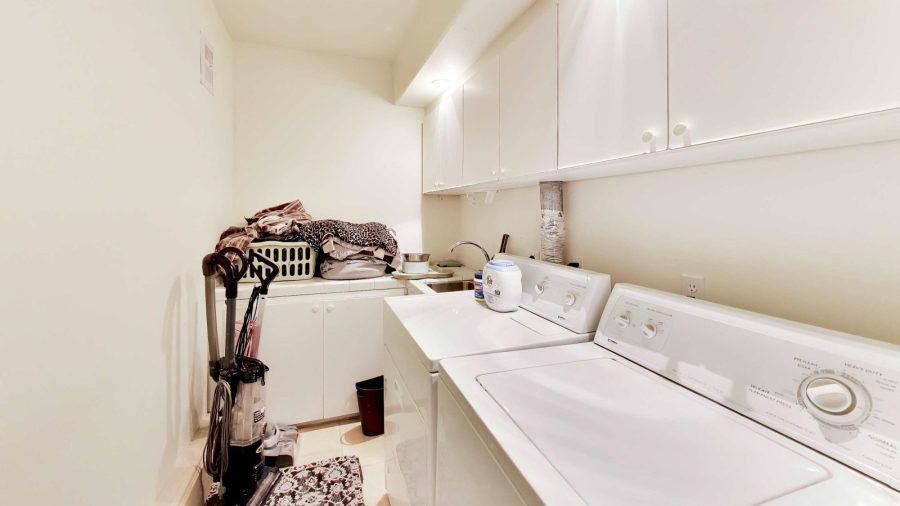 Shared laundry room on the lower level.