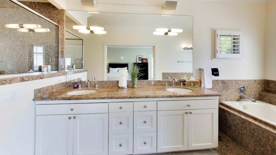 Master bathroom double vanity