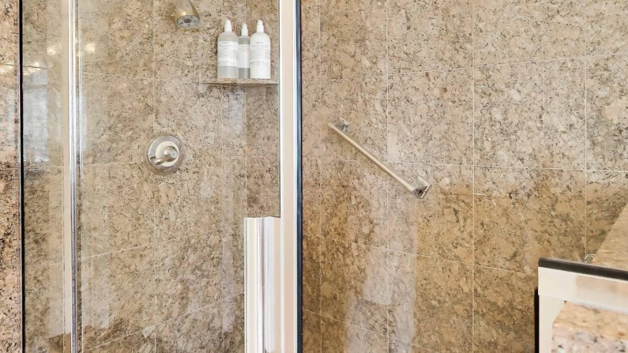 Master bathroom large walk in shower.